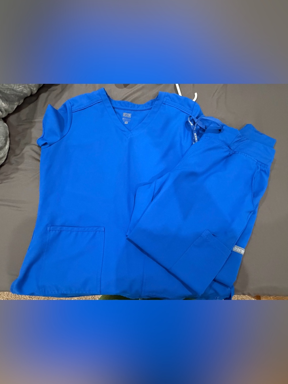 Womens Med Couture Scrub Top and Pants - Royal Blue
